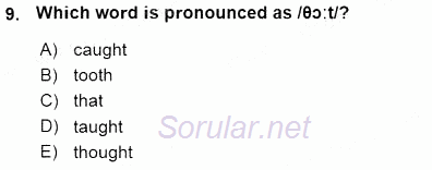 Dilbilim 1 2015 - 2016 Ara Sınavı 9.Soru