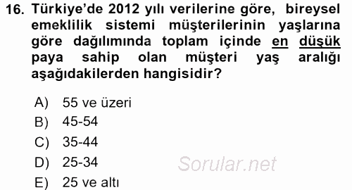 Bankacılık Ve Sigortacılığa Giriş 2016 - 2017 Dönem Sonu Sınavı 16.Soru