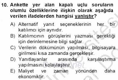 Çocukları Tanıma Teknikleri 2012 - 2013 Dönem Sonu Sınavı 10.Soru