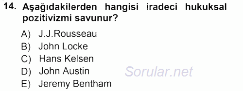 Hukuk Sosyolojisi 2012 - 2013 Ara Sınavı 14.Soru