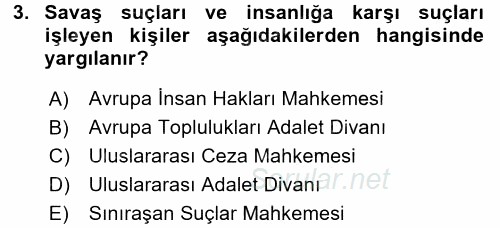 İnsan Hakları Ve Kamu Özgürlükleri 2016 - 2017 Dönem Sonu Sınavı 3.Soru