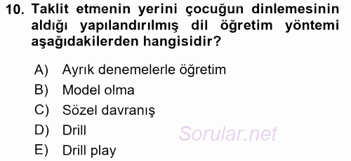 İletişim ve Alternatif İletişim Sistemleri 2017 - 2018 Dönem Sonu Sınavı 10.Soru