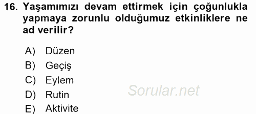 İletişim ve Alternatif İletişim Sistemleri 2017 - 2018 Dönem Sonu Sınavı 16.Soru