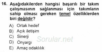 Çağrı Merkezinde Hizmet 2012 - 2013 Ara Sınavı 16.Soru