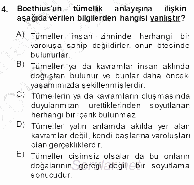 Ortaçağ Felsefesi 1 2013 - 2014 Ara Sınavı 4.Soru