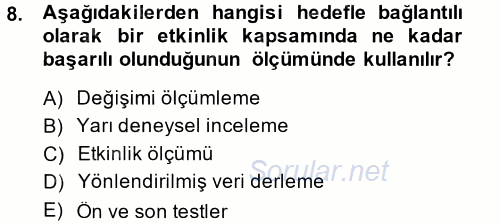 Halkla İlişkiler Yönetimi 2014 - 2015 Tek Ders Sınavı 8.Soru