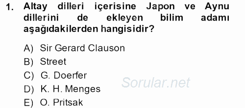 Çağdaş Türk Yazı Dilleri 1 2014 - 2015 Dönem Sonu Sınavı 1.Soru