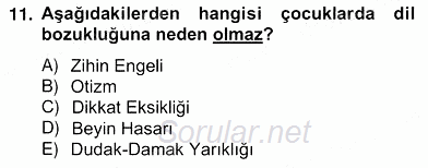 Erken Çocukluk Döneminde Gelişim 2 2012 - 2013 Ara Sınavı 11.Soru