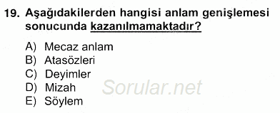 Erken Çocukluk Döneminde Gelişim 2 2012 - 2013 Ara Sınavı 19.Soru