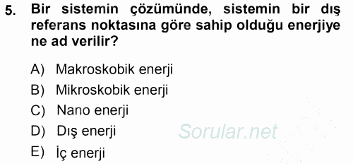 Enerji Analizi 2014 - 2015 Ara Sınavı 5.Soru