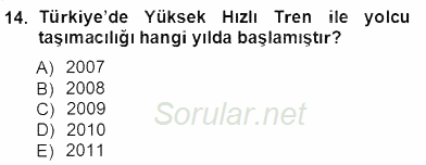 Turizm Ulaştırması 2012 - 2013 Ara Sınavı 14.Soru