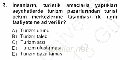 Turizm Ulaştırması 2012 - 2013 Ara Sınavı 3.Soru