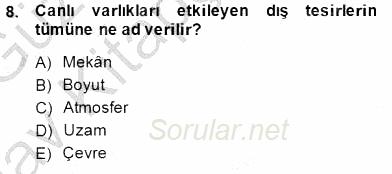 Turistik Alanlarda Mekan Tasarımı 2014 - 2015 Ara Sınavı 8.Soru