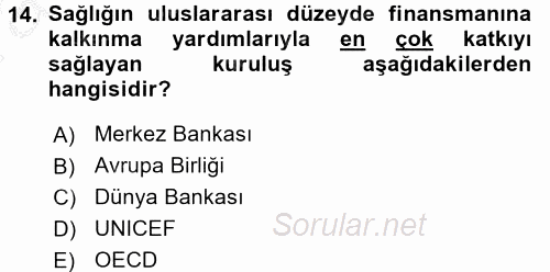 Uluslararası Kamu Maliyesi 2016 - 2017 Ara Sınavı 14.Soru