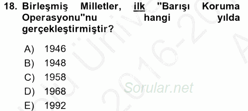 Uluslararası Kamu Maliyesi 2016 - 2017 Ara Sınavı 18.Soru