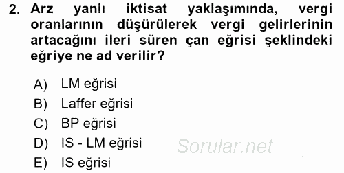 Uluslararası Kamu Maliyesi 2016 - 2017 Ara Sınavı 2.Soru