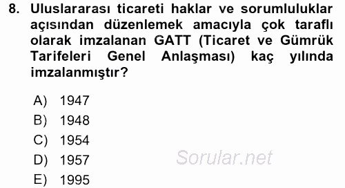 Uluslararası Kamu Maliyesi 2016 - 2017 Ara Sınavı 8.Soru