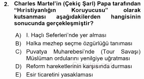 Siyasi Tarih 1 2015 - 2016 Ara Sınavı 2.Soru