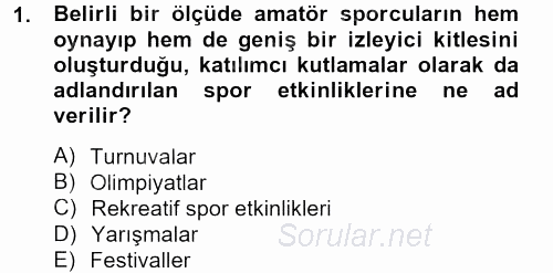 Kongre ve Etkinlik Yönetimi 2012 - 2013 Ara Sınavı 1.Soru