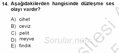 XVI-XIX. Yüzyıllar Türk Dili 2014 - 2015 Ara Sınavı 14.Soru