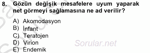 Gıda Güvenliğinin Temel Prensipleri 2014 - 2015 Dönem Sonu Sınavı 8.Soru
