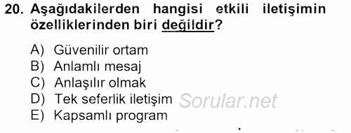 Kurumsal Sosyal Sorumluluk 2012 - 2013 Dönem Sonu Sınavı 20.Soru