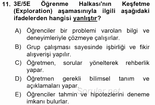 Çocuk, Bilim Ve Teknoloji 2017 - 2018 Dönem Sonu Sınavı 11.Soru