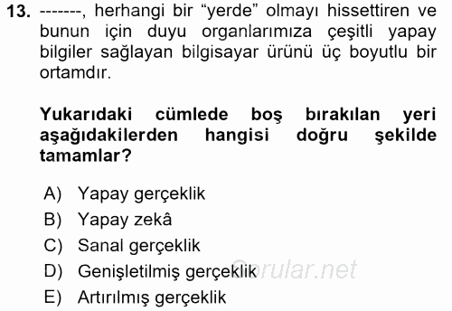 Çocuk, Bilim Ve Teknoloji 2017 - 2018 Dönem Sonu Sınavı 13.Soru