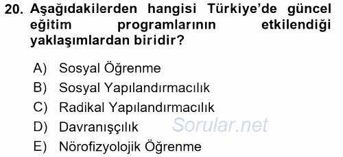 Çocuk, Bilim Ve Teknoloji 2017 - 2018 Dönem Sonu Sınavı 20.Soru