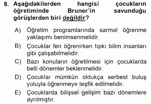 Çocuk, Bilim Ve Teknoloji 2017 - 2018 Dönem Sonu Sınavı 8.Soru