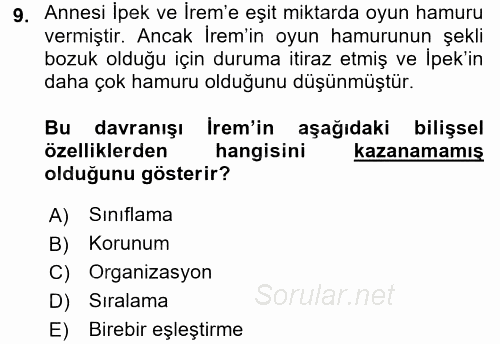 Çocuk, Bilim Ve Teknoloji 2017 - 2018 Dönem Sonu Sınavı 9.Soru