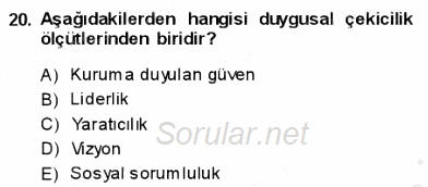 Kurumsal İletişim 2013 - 2014 Dönem Sonu Sınavı 20.Soru