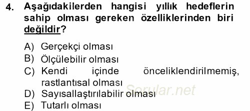 Stratejik Yönetim 1 2014 - 2015 Dönem Sonu Sınavı 4.Soru