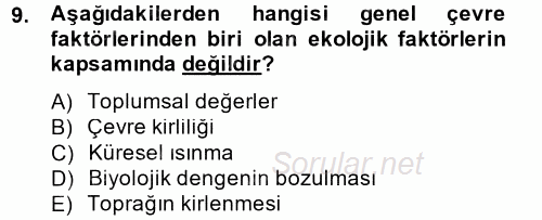 Stratejik Yönetim 1 2014 - 2015 Dönem Sonu Sınavı 9.Soru