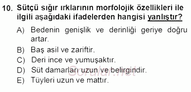 Temel Zootekni 2012 - 2013 Ara Sınavı 10.Soru