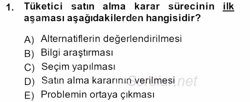 Kişisel Satış Teknikleri 2013 - 2014 Dönem Sonu Sınavı 1.Soru