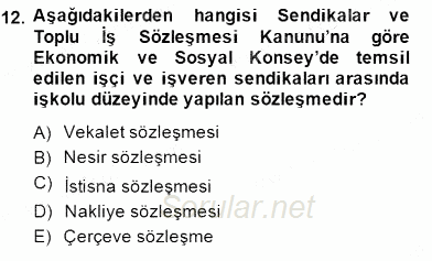 İşletme Hukuku 2014 - 2015 Dönem Sonu Sınavı 12.Soru