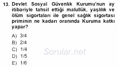 İşletme Hukuku 2014 - 2015 Dönem Sonu Sınavı 13.Soru