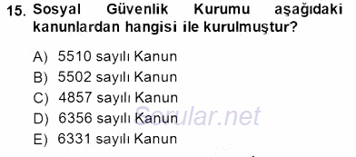 İşletme Hukuku 2014 - 2015 Dönem Sonu Sınavı 15.Soru