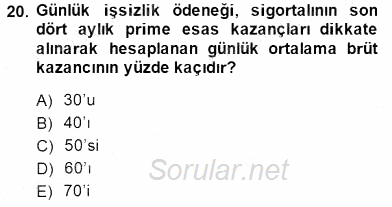 İşletme Hukuku 2014 - 2015 Dönem Sonu Sınavı 20.Soru