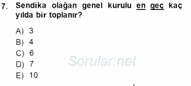 İşletme Hukuku 2014 - 2015 Dönem Sonu Sınavı 7.Soru