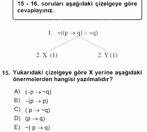 Sembolik Mantık 2017 - 2018 Ara Sınavı 15.Soru