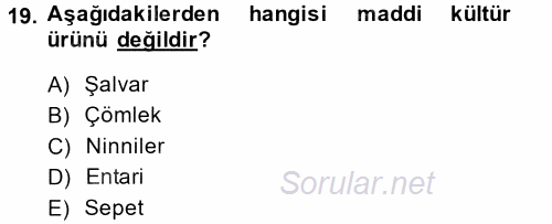 Medya Sosyolojisi 2014 - 2015 Tek Ders Sınavı 19.Soru