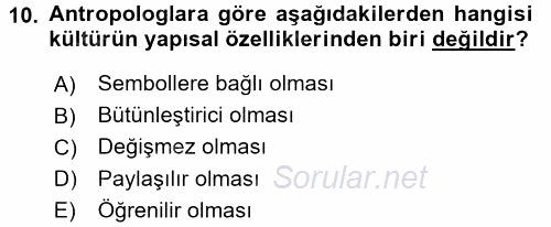 Hukuk Sosyolojisi 2016 - 2017 3 Ders Sınavı 10.Soru