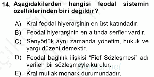 Hukuk Sosyolojisi 2016 - 2017 3 Ders Sınavı 14.Soru