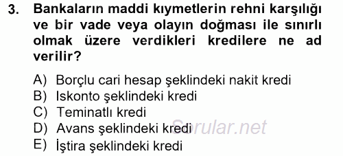 Genel Muhasebe 2 2013 - 2014 Tek Ders Sınavı 3.Soru
