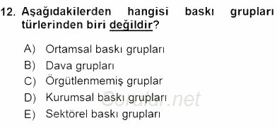 Siyasal İletişim 2016 - 2017 Dönem Sonu Sınavı 12.Soru