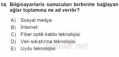 Siyasal İletişim 2016 - 2017 Dönem Sonu Sınavı 14.Soru
