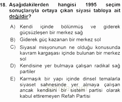 Siyasal İletişim 2016 - 2017 Dönem Sonu Sınavı 18.Soru