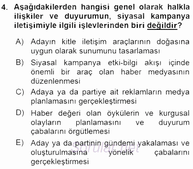Siyasal İletişim 2016 - 2017 Dönem Sonu Sınavı 4.Soru